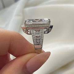 Exquisite Radiant Cut Sterling Silver Engagement Rings