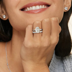 Minimalism Oval Cut Sterling Silver Engagement Rings