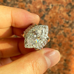 Brilliant Marquise Cut Sterling Silver Engagement Rings