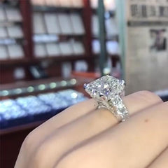 Gorgeous Radiant Cut Sterling Silver Engagement Rings