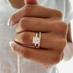 Simplicity Cushion Cut Sterling Silver Engagement Rings