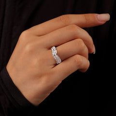 Crown 925 Silver Engagement Band Rings