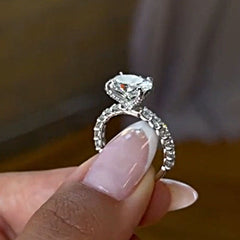 Simple Oval Cut Sterling Silver Engagement Rings