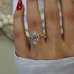 Simplicity Marquise Cut Sterling Silver Vintage Engagement Rings