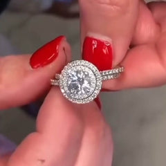 Detachable Round Cut Sterling Silver Wedding Sets