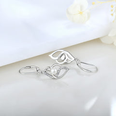 Sterling Silver Pearl Earrings Irregular Geometry