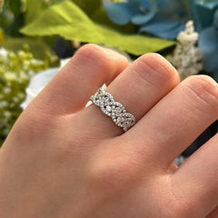 Luxury Round Cut Sterling Silver Wedding Bands