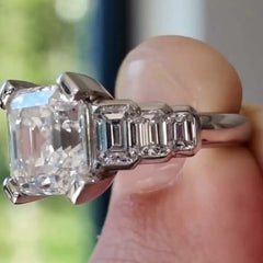 Hemming Asscher Cut Sterling Silver Wedding Rings