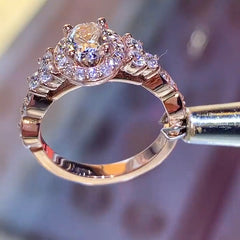 Halo Oval Cut Sterling Silver Engagement Rings