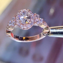 Halo Oval Cut Sterling Silver Engagement Rings