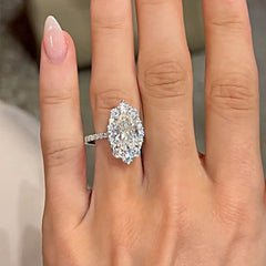 Fine Oval Cut Sterling Silver Halo Engagement Rings