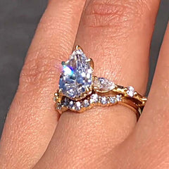Simplicity Pear Cut Sterling Silver Vintage Engagement Rings