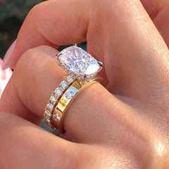 Vintage Cushion Cut Sterling Silver Wedding Sets
