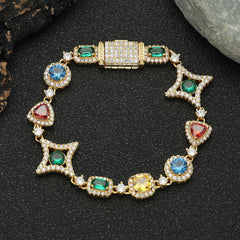 Hip Hop Jewelry Accessories Colored Gemstone Bracelet