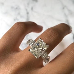 Mosaic Radiant Cut Sterling Silver Engagement Rings
