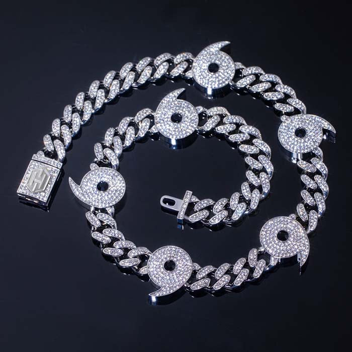 Power of Six Paths Necklace 12mm Iced Cuban Chain