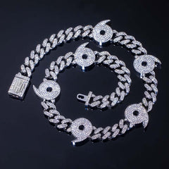 Power of Six Paths Necklace 12mm Iced Cuban Chain