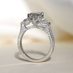 Dazzling Oval Cut Sterling Silver Vintage Engagement Rings