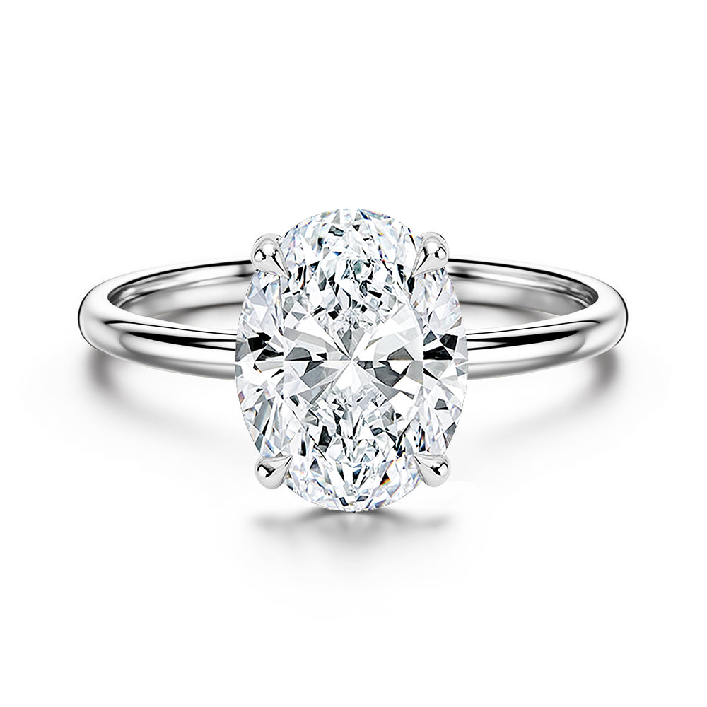 Minimalism Oval Cut Sterling Silver Engagement Rings