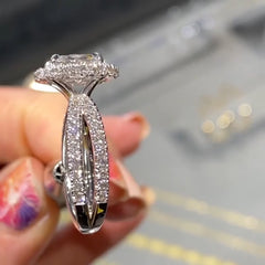 Cross Oval Cut Sterling Silver Engagement Rings