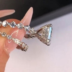 Special Design Radiant Cut Sterling Silver Wedding Sets