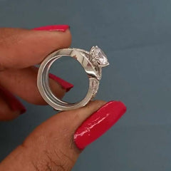 Unique Round Cut Sterling Silver Engagement Rings
