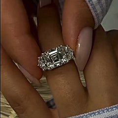 Affordable Asscher Cut Sterling Silver Vintage Engagement Rings