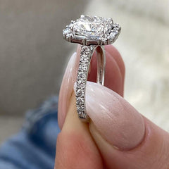Unique Cushion Cut Sterling Silver Engagement Rings