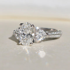 Dazzling Oval Cut Sterling Silver Vintage Engagement Rings