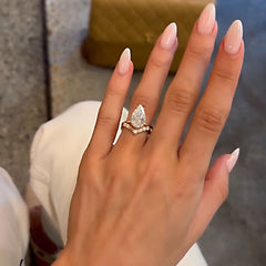 Simple Sterling Silver Pear Cut Wedding Sets