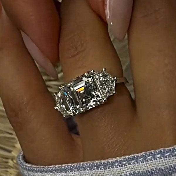 Affordable Asscher Cut Sterling Silver Vintage Engagement Rings