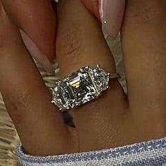 Affordable Asscher Cut Sterling Silver Vintage Engagement Rings