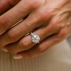 Retro Round Cut Sterling Silver Vintage Engagement Rings
