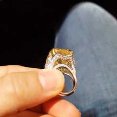 Fork Radiant Cut Sterling Silver Wedding Rings