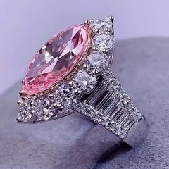 Halo Marquise Cut Setting Silver Engagement Rings