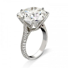 Brilliant Round Cut Sterling Silver Wedding Rings