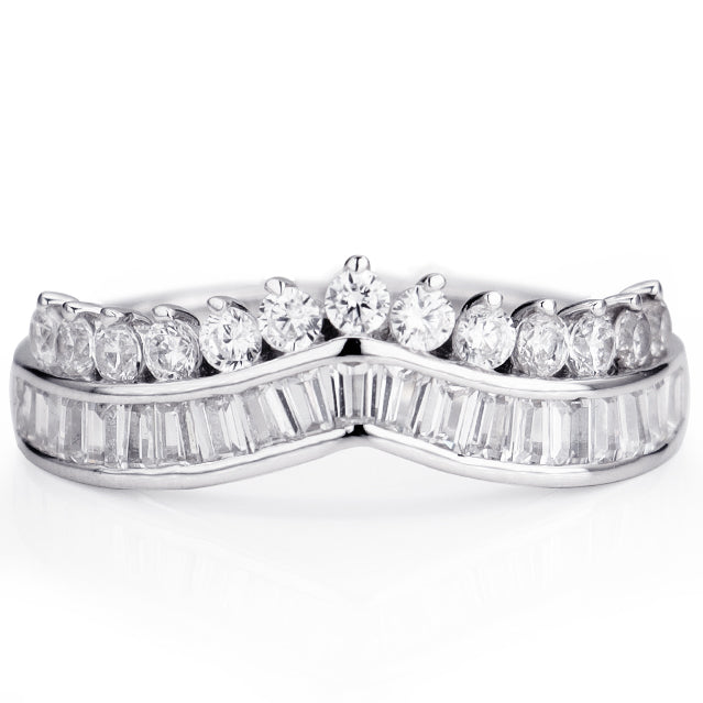 Crown 925 Silver Engagement Band Rings