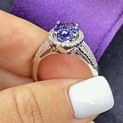 Luxury Oval Cut Sterling Silver Engagement Rings
