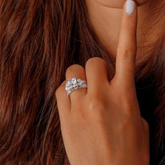 Gorgeous Princess Cut Sterling Silver Wedding Sets