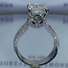 Luxurious Radiant Cut Sterling Silver Engagement Rings