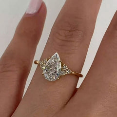 Simplicity Pear Cut Sterling Silver Vintage Engagement Rings