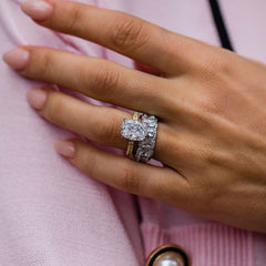 Bride Cushion Cut Sterling Silver Wedding Sets