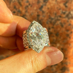 Brilliant Marquise Cut Sterling Silver Engagement Rings