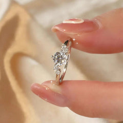 Simplicity Round Cut Sterling Silver Wedding rings