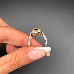 Double Halo Pear Cut Vintage Engagement Rings