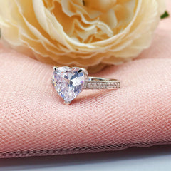 Simplicity Sterling Silver Heart Cut Engagement Rings