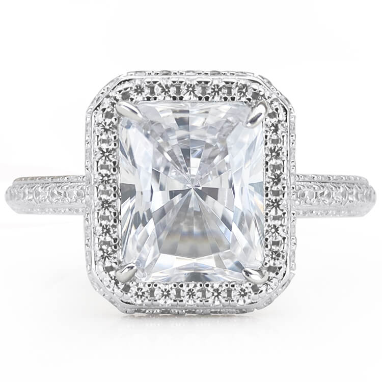 Shine Radiant Cut Sterling Silver Wedding Sets