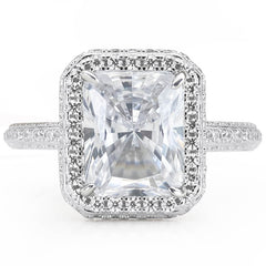 Shine Radiant Cut Sterling Silver Wedding Sets