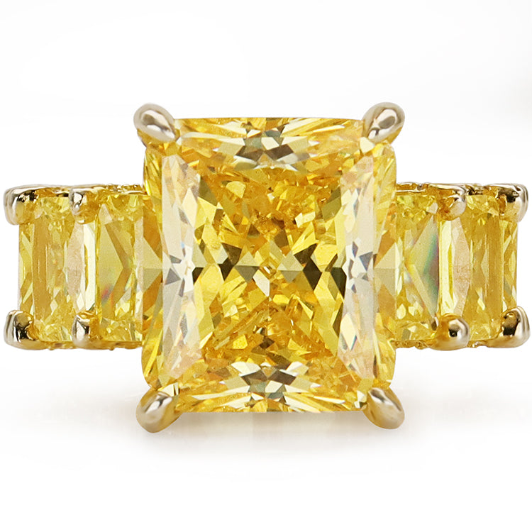 Dazzling Radiant Cut Sterling Silver Wedding Rings