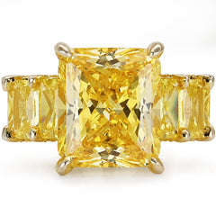 Dazzling Radiant Cut Sterling Silver Wedding Rings